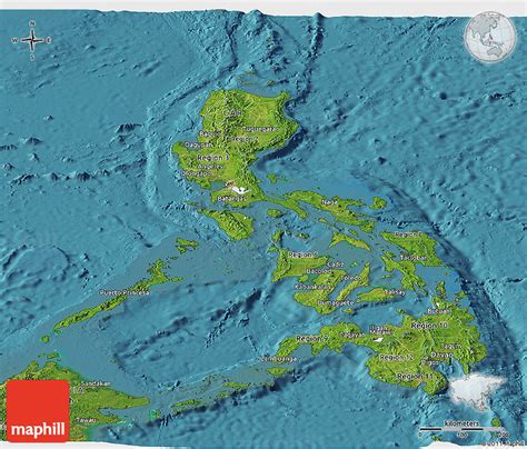 Satellite Panoramic Map of Kabaong .